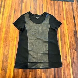 Rag and Bone Black Leather combo shirt, size Medium